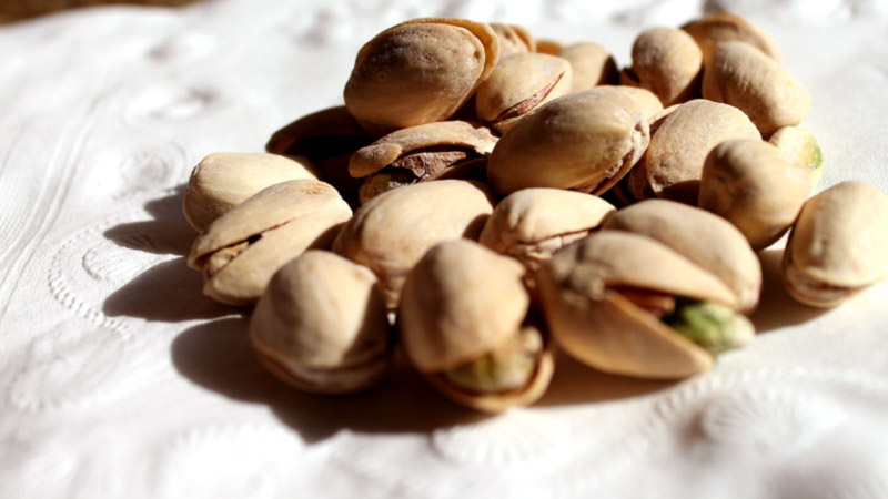 pistachios on table