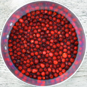 cranberries on the table