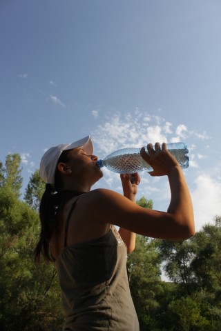 workout  women drink water